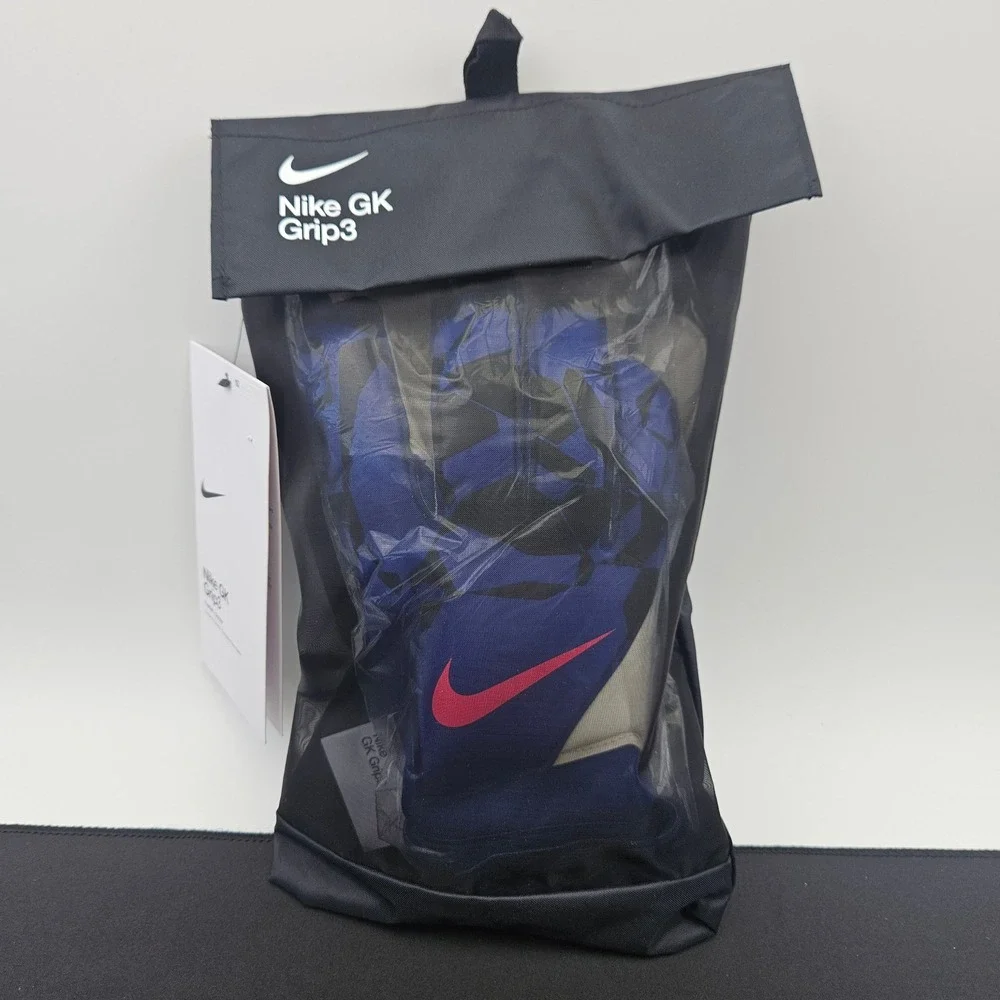 Nike‎ GK Grip3 Soccer Goalkeeper Gloves Blue Black Pink HQ0256-458 Mens Size 10
